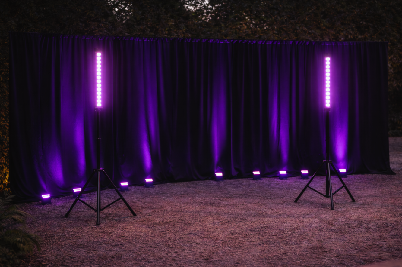 DMX LED uplighting and event lighting rental Charlotte NC